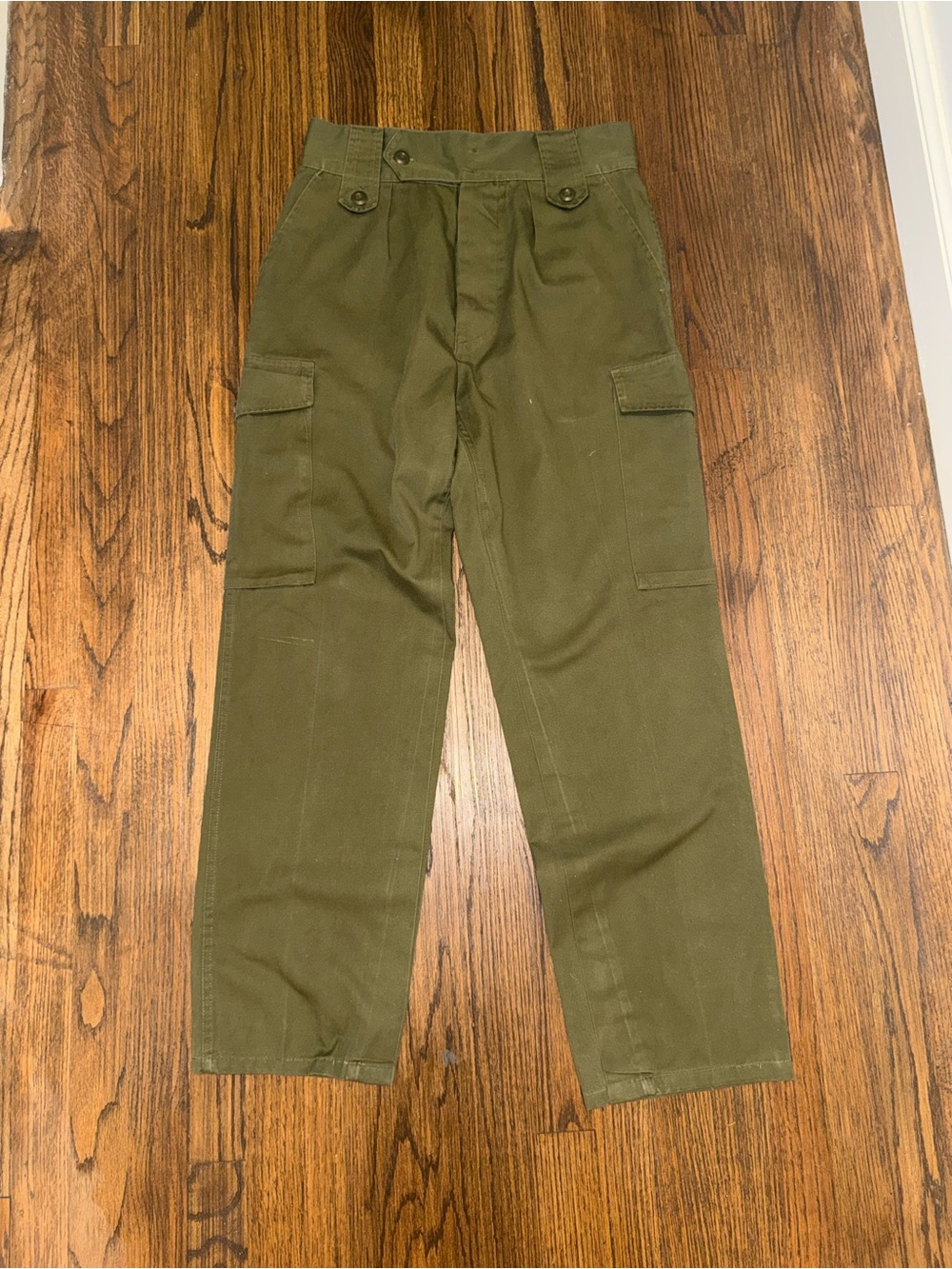 Men's Vintage Olive Green Military Cargo Pants